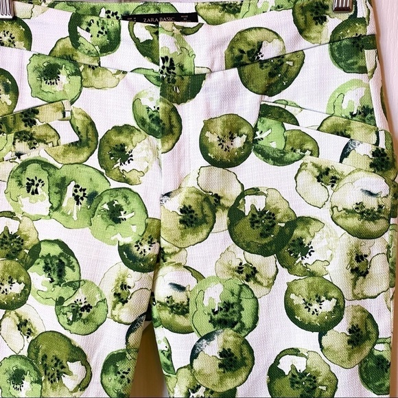 Zara Kiwi Fruit Cropped Pants Medium - Picture 4 of 9